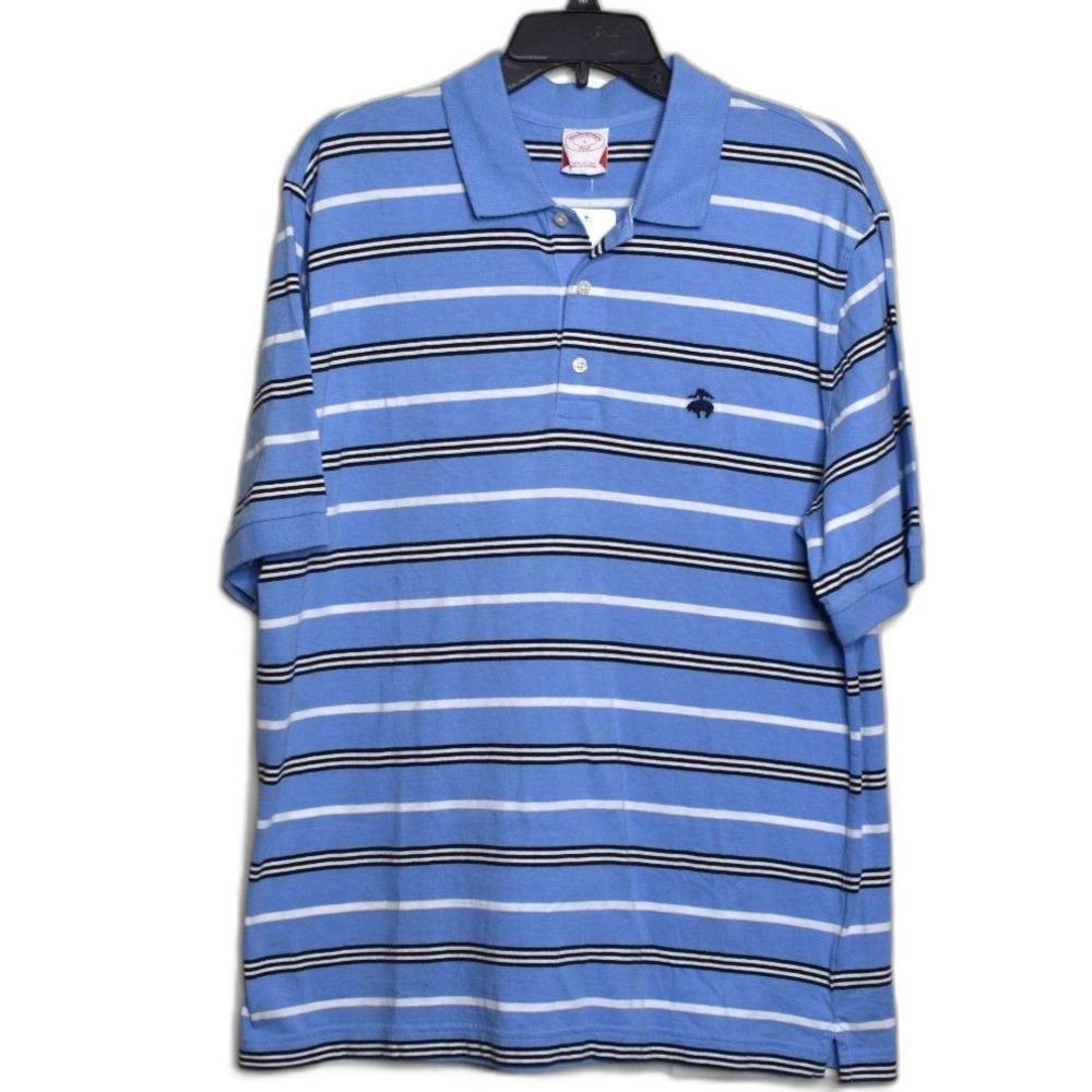 Brooks Brothers Blue Short Sleeve Stripe Polo